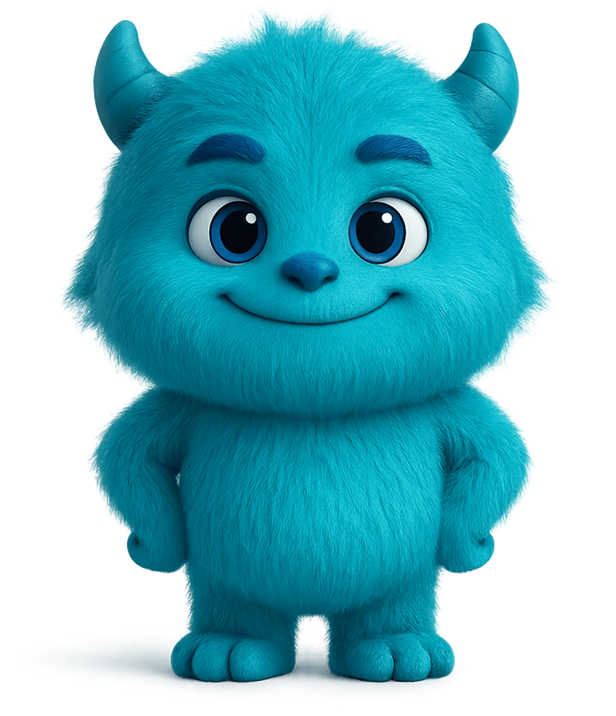 SeekUence blue mascot character representing AI-assisted marketing